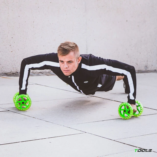 Exercise Wheel - Dual Trainingsgerät - Grün, Schwarz 9 Exercise Wheel - Dual Trainingsgerät - Grün, Schwarz – Bild 7